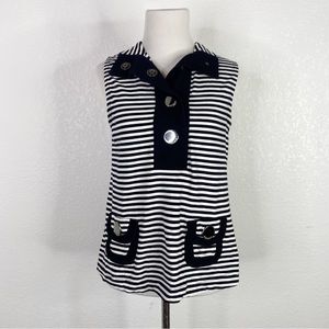 Airfield Clothing Black and White Striped Tank Blouse